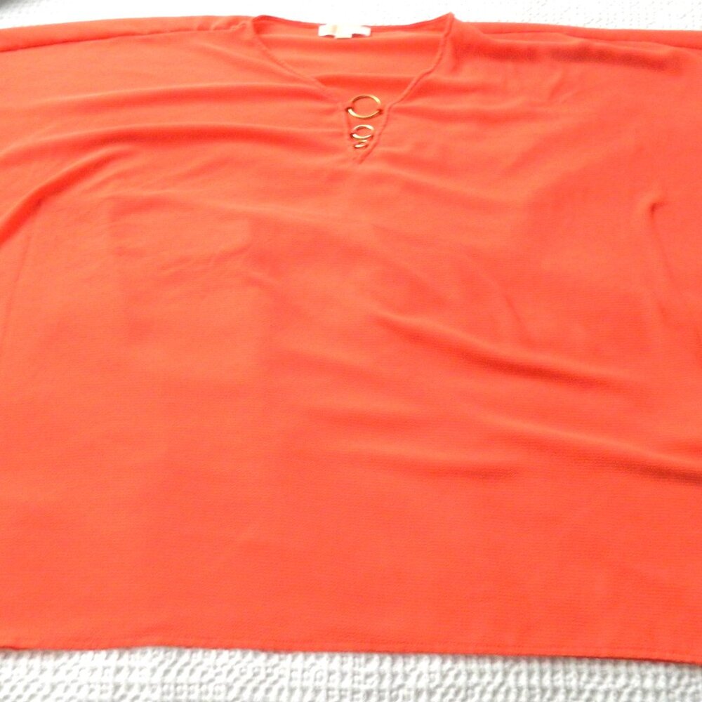 Michael Kors Blue Scarf Kaftan Tunic Blouse L/XL